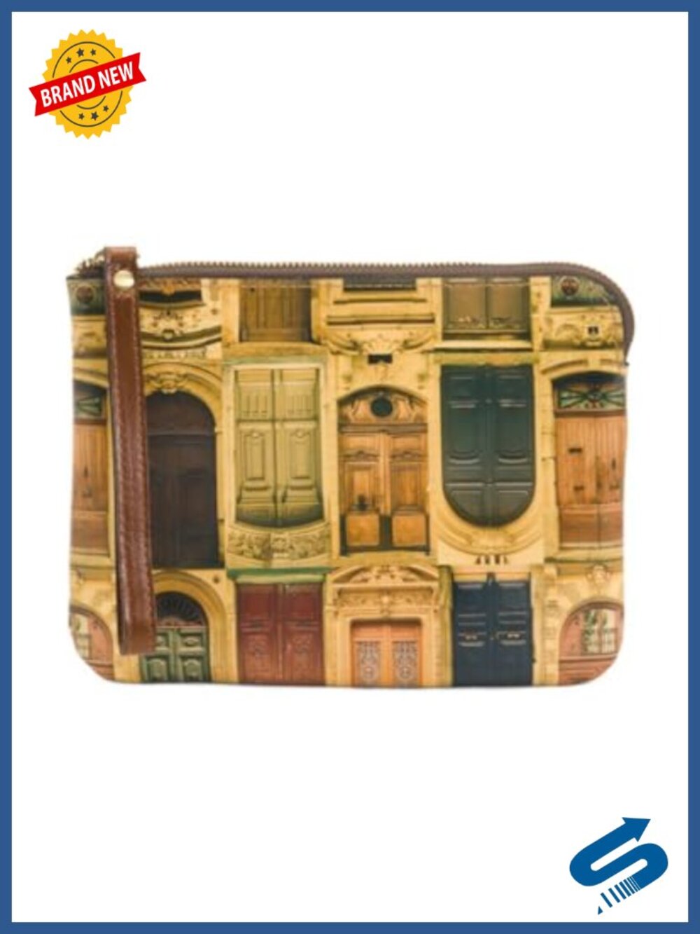 Wristlet Clutch Purse - Faux Leather Zip - Patricia Nash Style